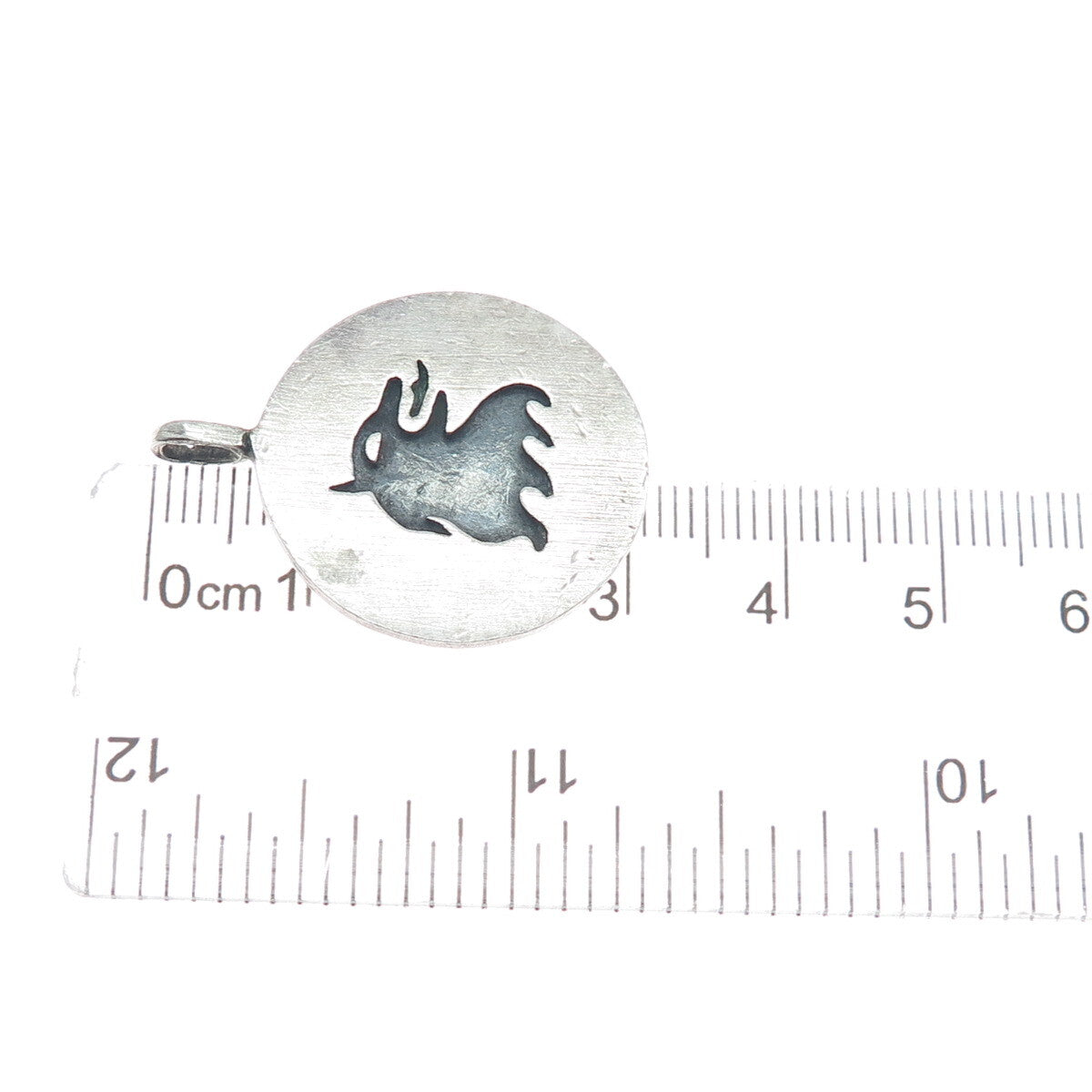 VICTORIA CONY 925 Sterling Silver Vintage Mexico Leo Zodiac Oxidized Pendant