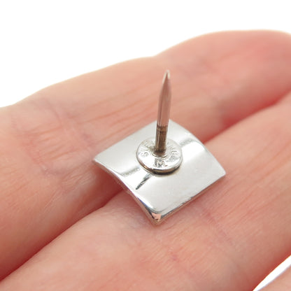 JML Diplomat 925 Sterling Silver Vintage Wavy Square Lapel Pin