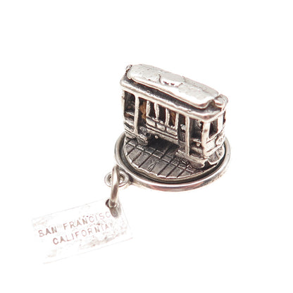 Bell Trading Post Sterling Silver Antique Art Deco SF Cable Car Charm Pendant