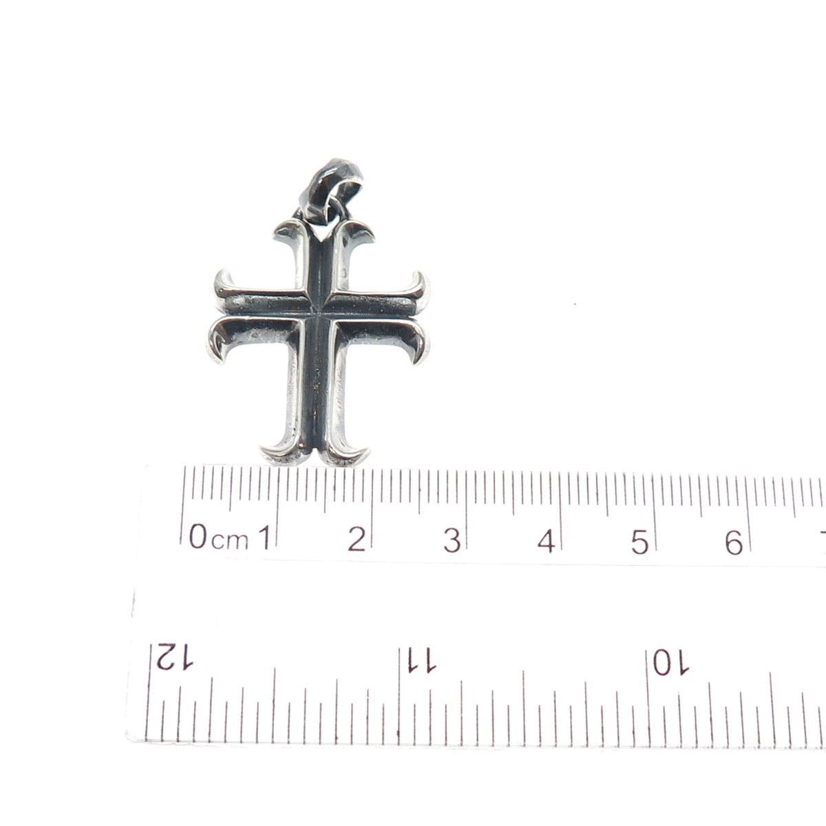 925 Sterling Silver Vintage Cross Religious Oxidized Charm Pendant