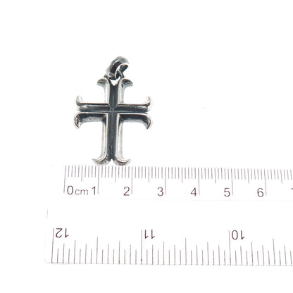 925 Sterling Silver Vintage Cross Religious Oxidized Charm Pendant