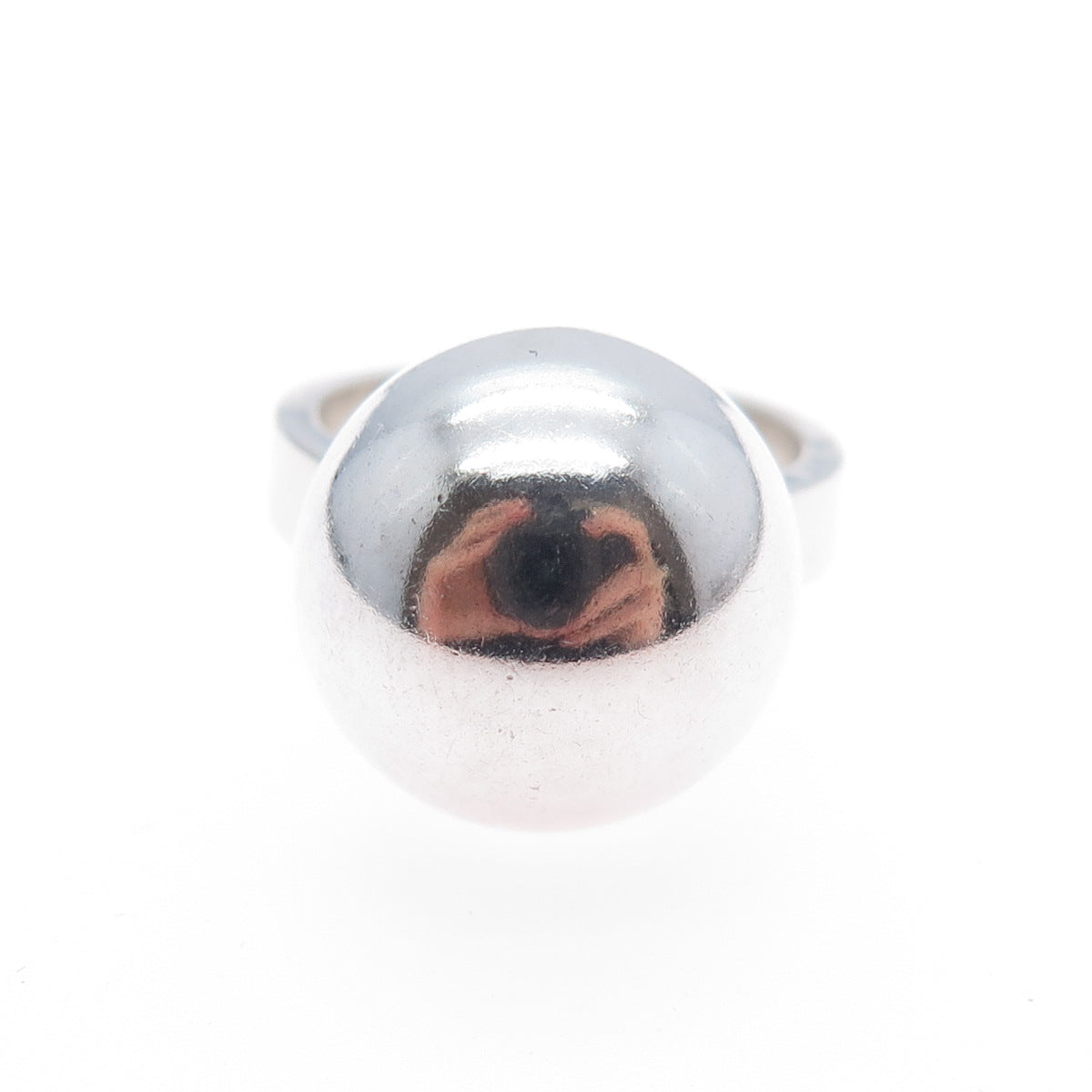 925 Sterling Silver Vintage Modernist Dome Ring Size 7