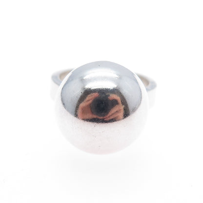 925 Sterling Silver Vintage Modernist Dome Ring Size 7