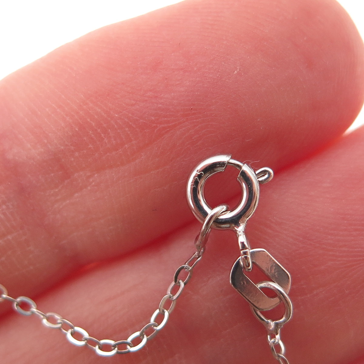 Chuck Clemency 925 Sterling Silver Real Green Amethyst Cable Chain Necklace 20"