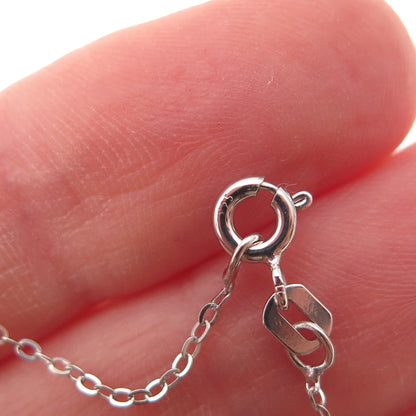Chuck Clemency 925 Sterling Silver Real Green Amethyst Cable Chain Necklace 20"