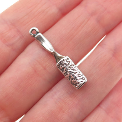Sunwest 925 Sterling Silver Vintage Hairbrush Oxidized 3D Charm Pendant