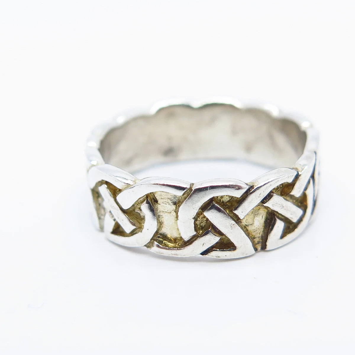 925 Sterling Silver Vintage Celtic Band Ring Size 4.5