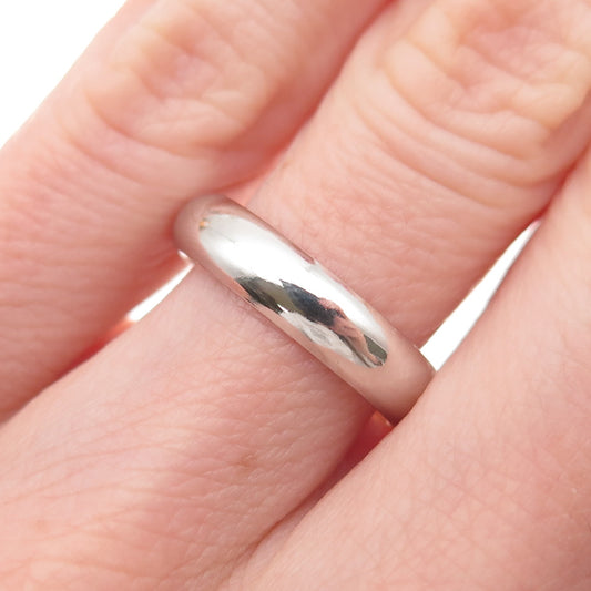 925 Sterling Silver Vintage Classic Wedding Band Ring Size 6.25