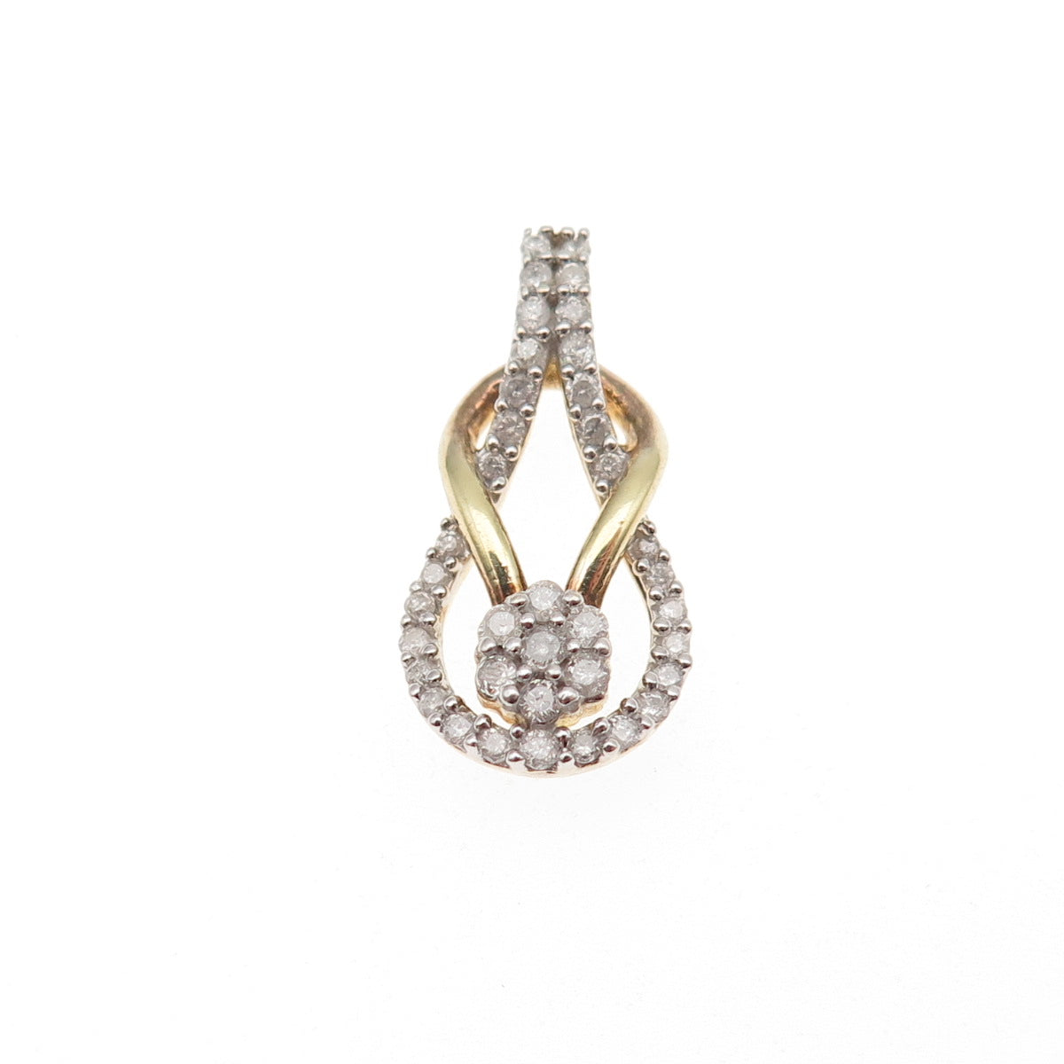 925 Sterling Silver Gold Plated Real Diamond Infinity Mini Charm Pendant