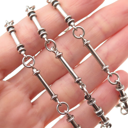 Aanund Havstad 925S Sterling Vintage Norway Modernist Bar Chain Necklace 66"