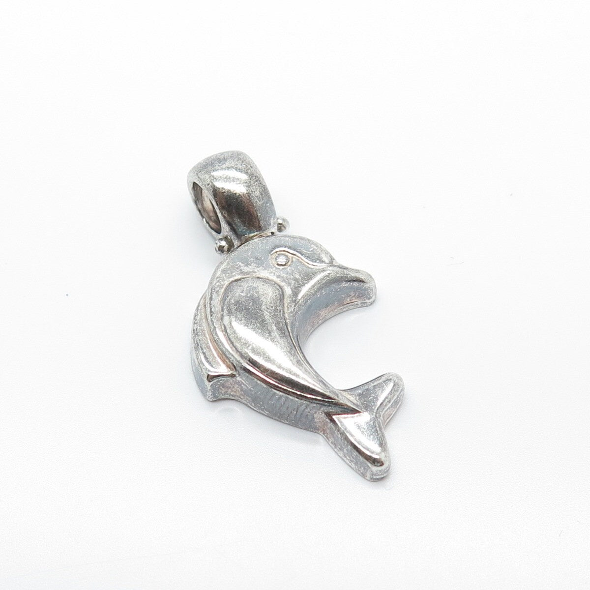 925 Sterling Silver Vintage Nicol Preziosi Friendly Dolphin Pendant