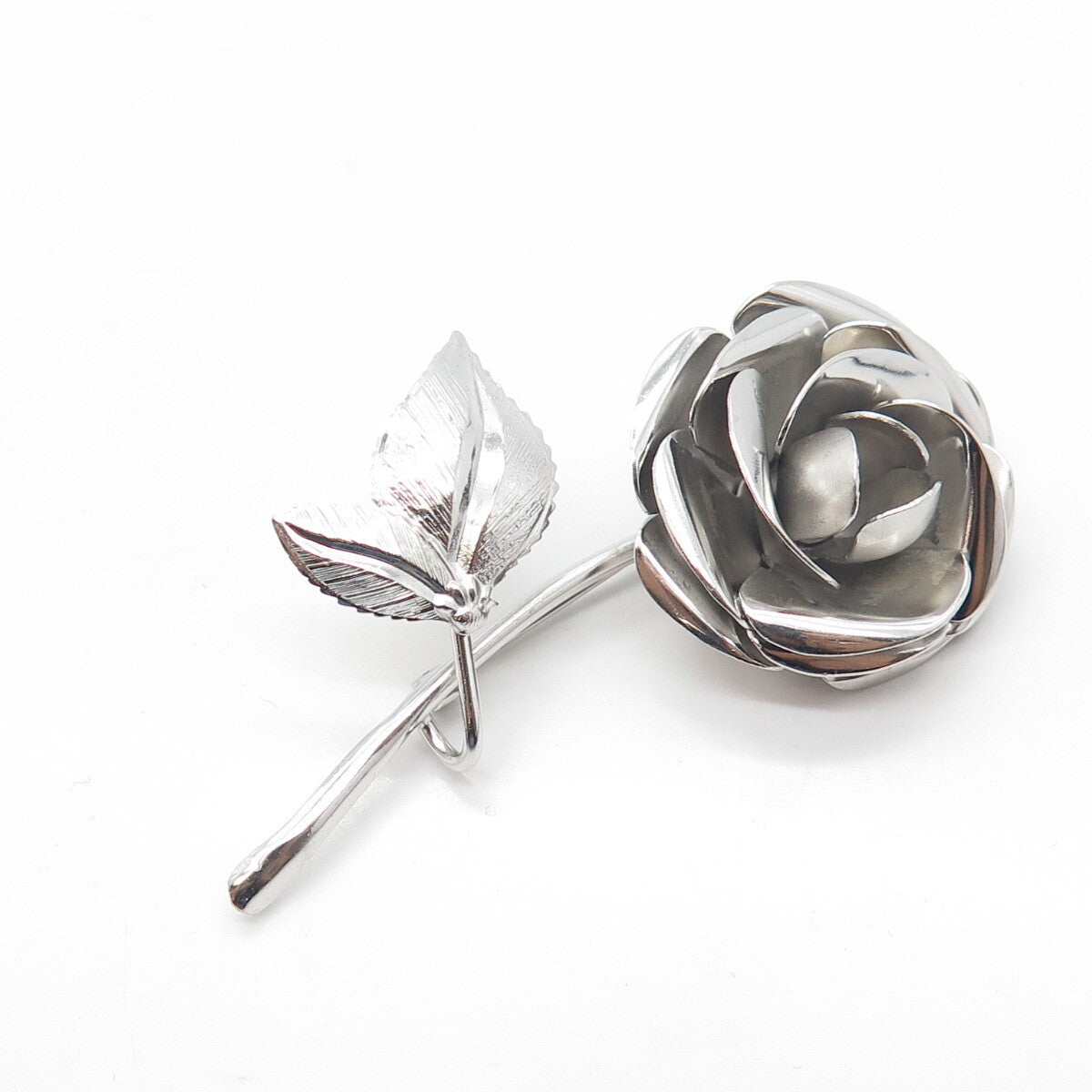 RAIMOND SILVER MFG CO. 925 Sterling Silver Vintage Handmade Rose Flower Brooch