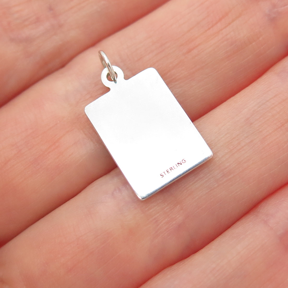 925 Sterling Red Enamel Come Little Closer My Little Mouse Minimalist Pendant