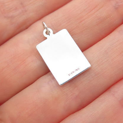 925 Sterling Red Enamel Come Little Closer My Little Mouse Minimalist Pendant