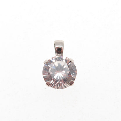 JH YOUNG 925 Sterling Silver Round-Cut C Z Mini Charm Pendant