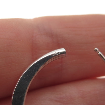 925 Sterling Silver Gold Filled Vintage Hoop Earrings