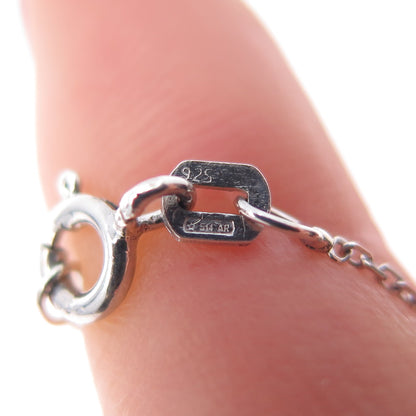 925 Sterling Silver Italy Real Diamond Circle of Life Cable Chain Necklace 16"