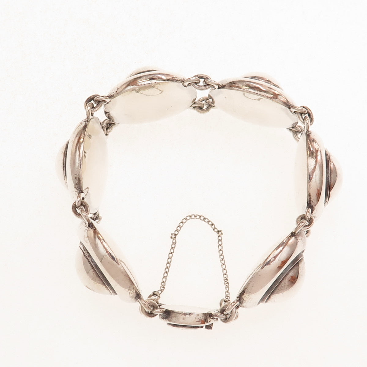 Niels Erik From 925S Sterling Silver Vintage Denmark Modernist Dome Bracelet 7"