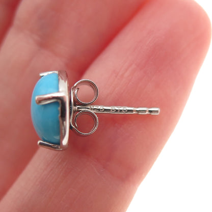 Chuck Clemency 925 Sterling Silver Real Sleeping Beauty Turquoise Stud Earrings