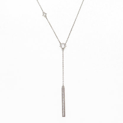 Judith Ripka 925 Sterling Silver C Z Bar Cable Chain Necklace 18-20"