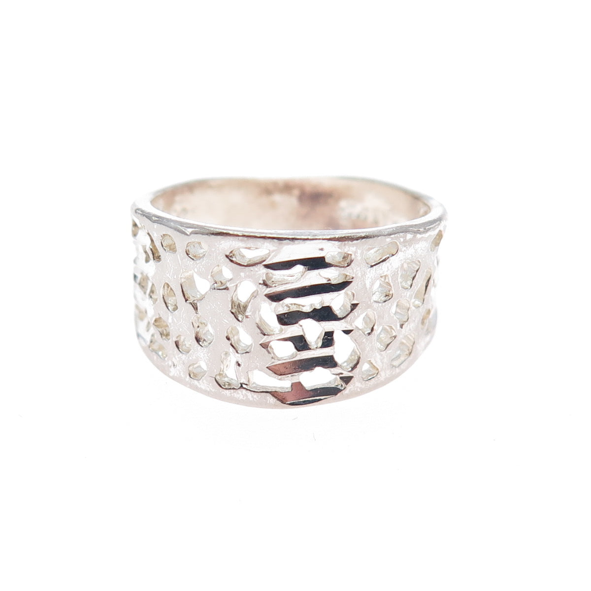 HAN 925 Sterling Silver Vintage Modernist Ring Size 7.25
