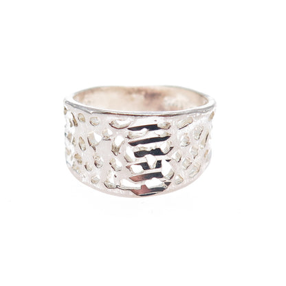 HAN 925 Sterling Silver Vintage Modernist Ring Size 7.25