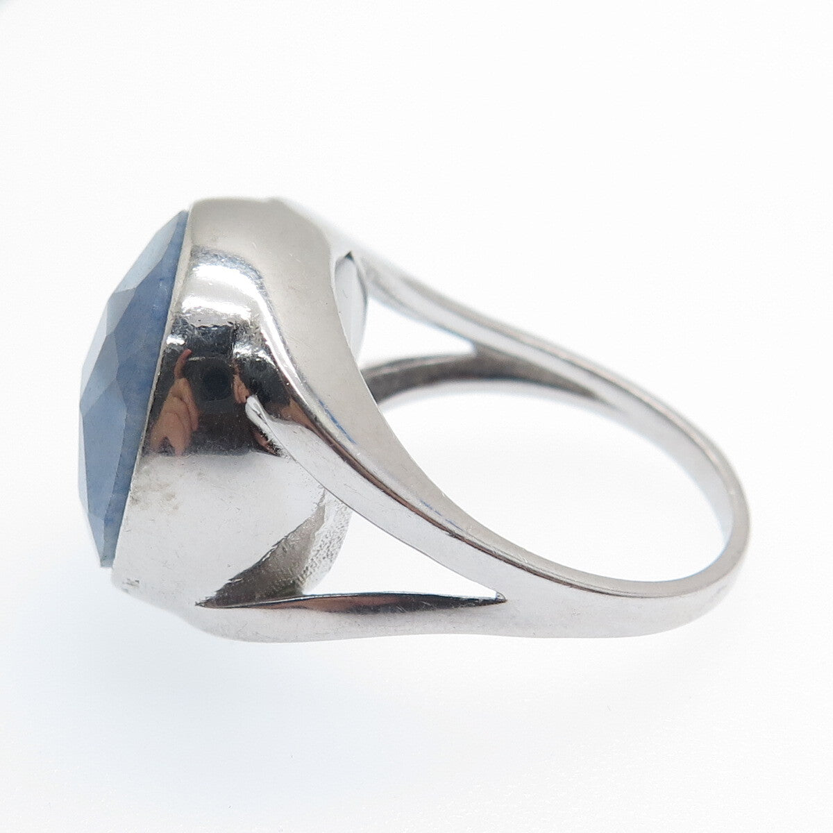 BLQ Basiq Jewelry 925 Sterling Silver Real Blue Aventurine Ring Size 9.5