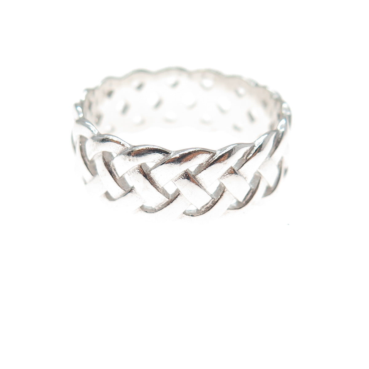925 Sterling Silver Vintage Celtic Braided Band Ring Size 9.25