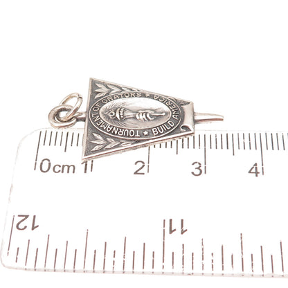 925 Sterling Silver Vintage 1955 Tournament of Orators NY Journal Award Pendant