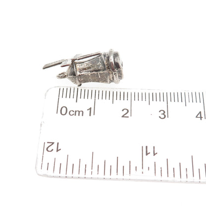 925 Sterling Silver Vintage Windmill Articulated 3D Mini Charm Pendant