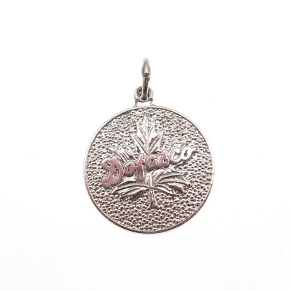925 Sterling Silver Vintage Dofasco Logo Canadian Maple Leaf Charm Pendant