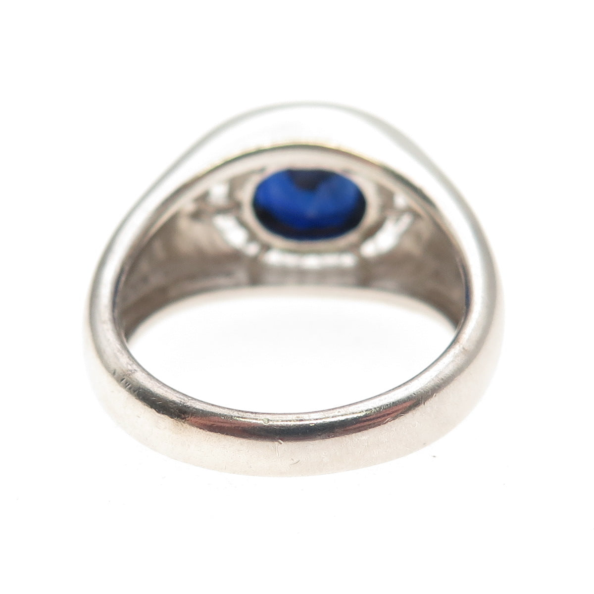 Felicia Design 925 Sterling Lab-Created Sapphire Real White Topaz Ring Size 10.5
