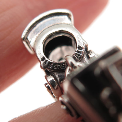 PANDORA 925 Sterling Silver Christmas Train Slide Double Bead Charm