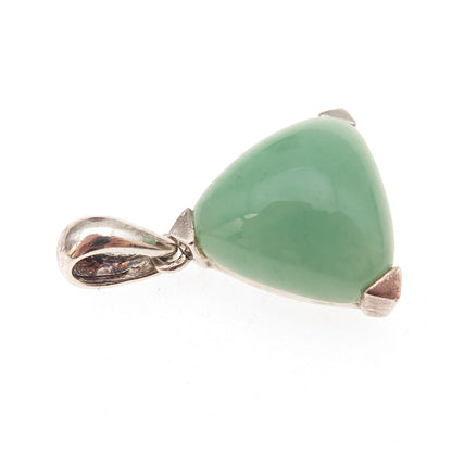 Michelle Albala Sterling Silver Vintage Real Aventurine Triangle Charm Pendant
