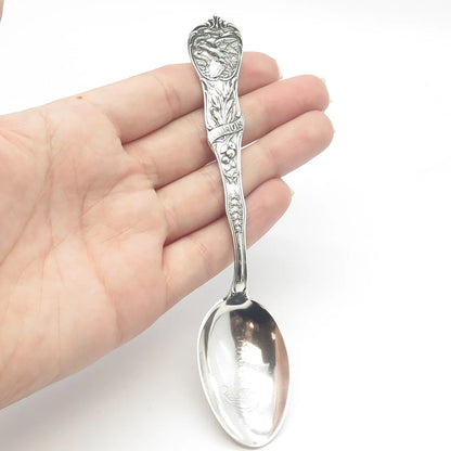 925 Sterling Silver Antique Watson States & Cities "Illinois" Demitasse Spoon