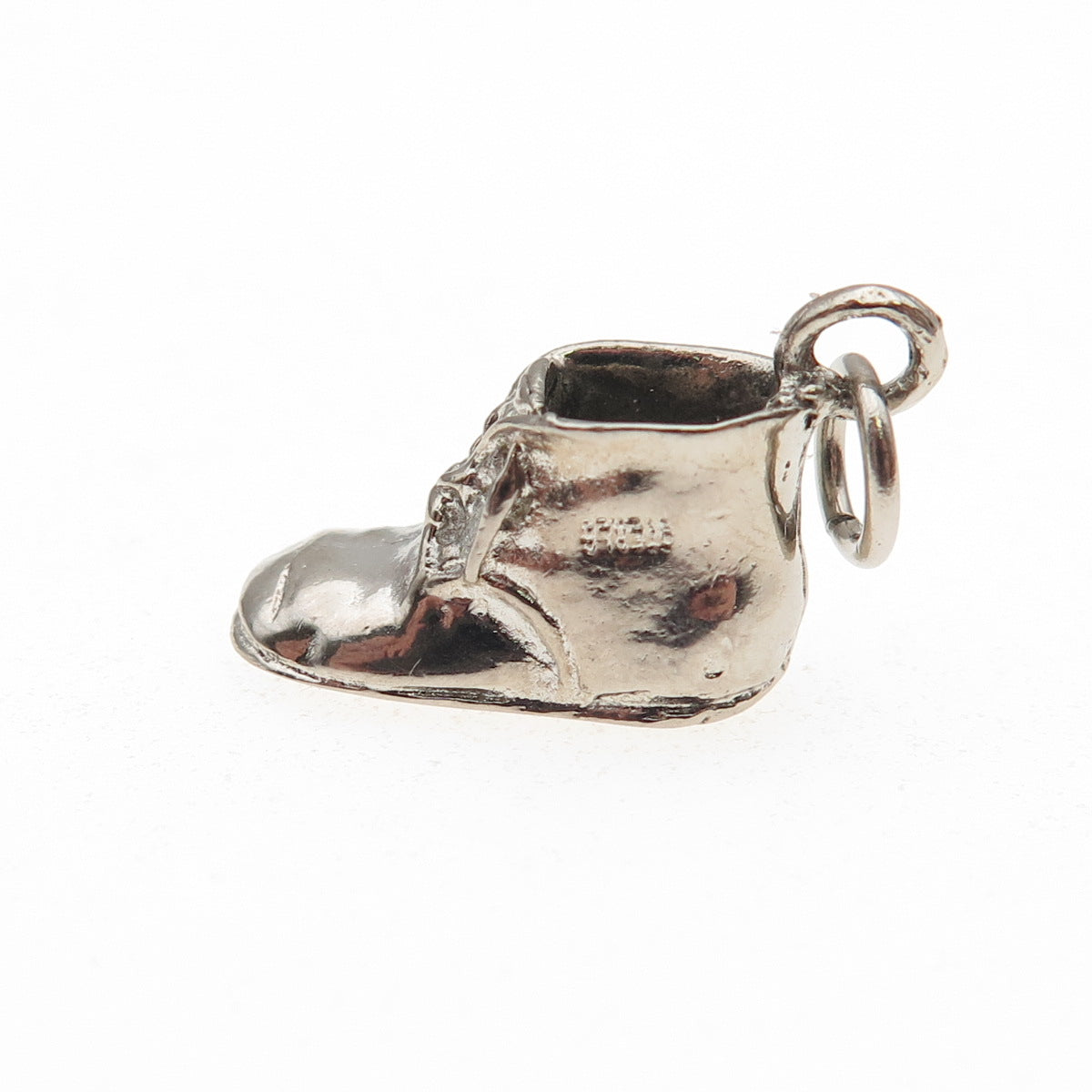 925 Sterling Silver Vintage Baby Shoe 3D Mini Charm Pendant