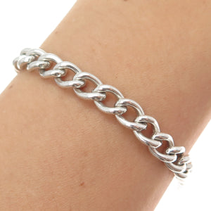 BINDER BROTHERS 925 Sterling Silver Antique Art Deco Curb Link Bracelet 7"