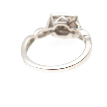 925 Sterling Silver Real Round-Cut Diamond Promise Ring Size 6.75