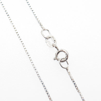 925 Sterling Silver Vintage Mexico Real Tiger Eye Box Chain Necklace 18"