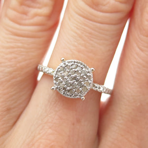 DBJ DEE BERKLE Sterling Silver Gold Plated Real Round-Cut Diamond Ring Size 6.25