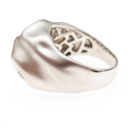 925 Sterling Silver Round-Cut C Z Modernist Dome Ring Size 9.25