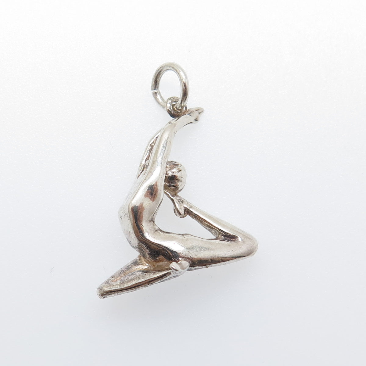 925 Sterling Silver Vintage Gymnastics Athlete 3D Charm Pendant