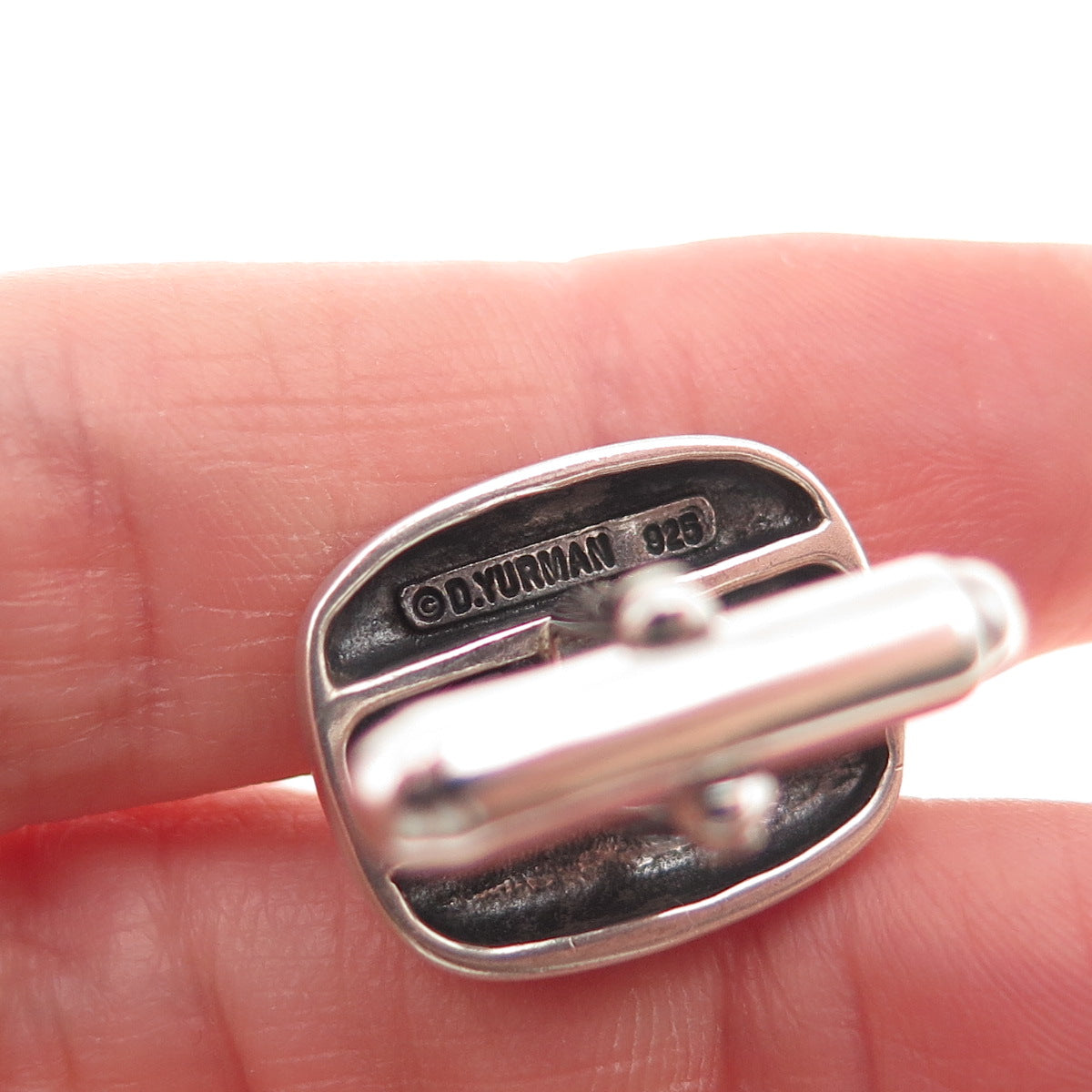 David Yurman 925 Sterling Silver Vintage Classic Cable Cushion Cufflinks