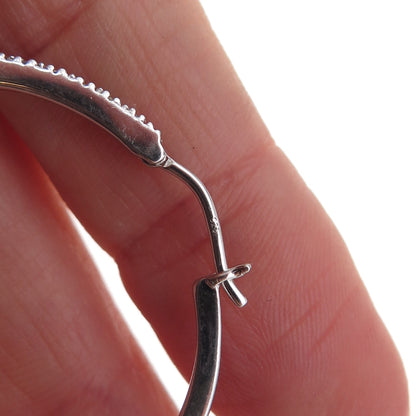 Sun 925 Sterling Silver Real Round-Cut Diamond Hoop Earrings