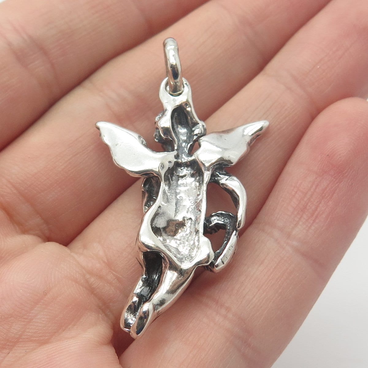 925 Sterling Silver Vintage Angel Pendant