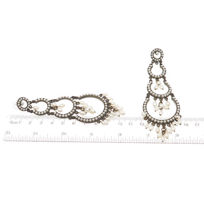 Ben-Amun Gold-Tone Vintage Faux Pearl Boho Dangle Earrings