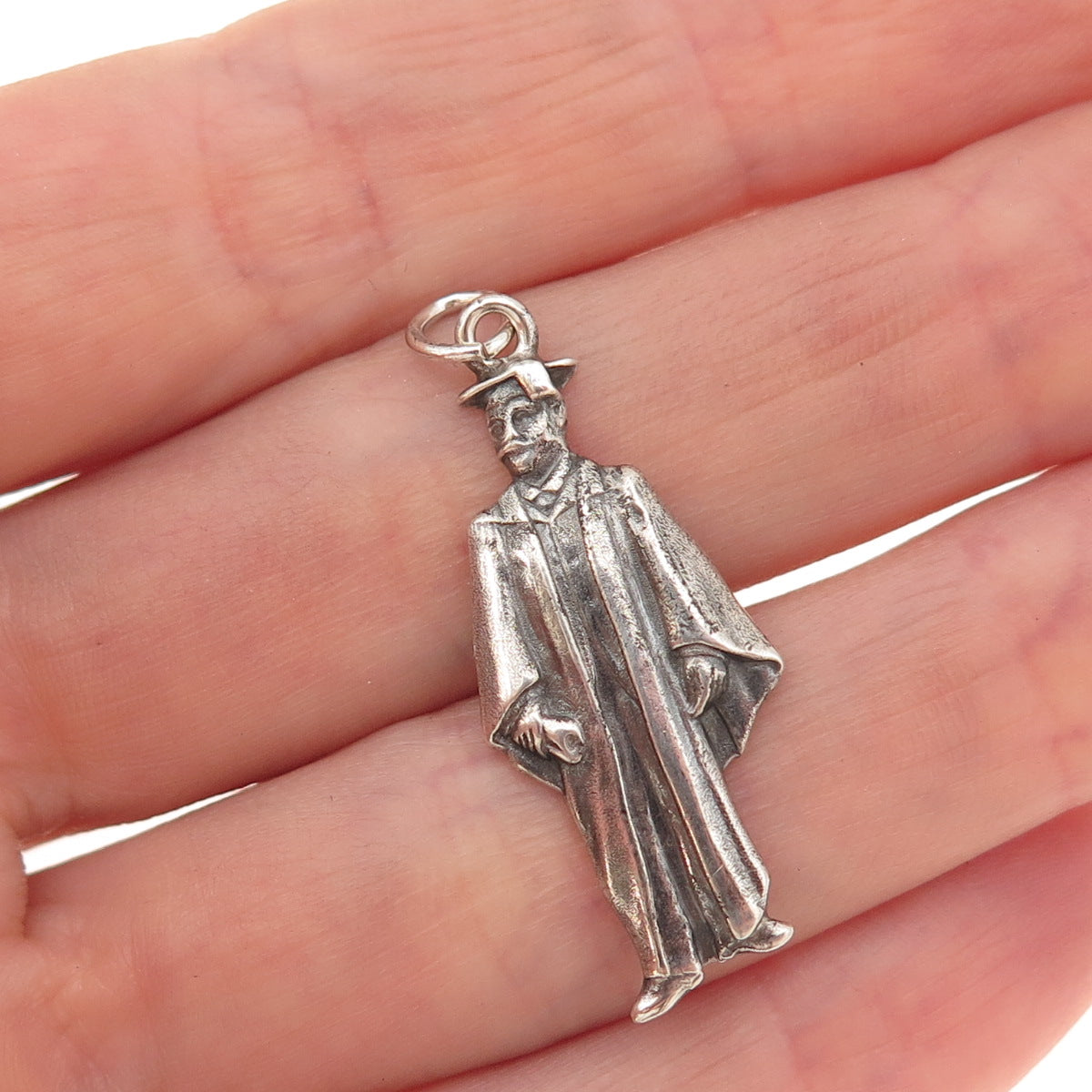 Charles M. Robbins 925 Sterling Silver Vintage Graduate Student Charm Pendant