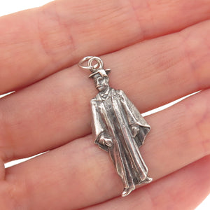 Charles M. Robbins 925 Sterling Silver Vintage Graduate Student Charm Pendant