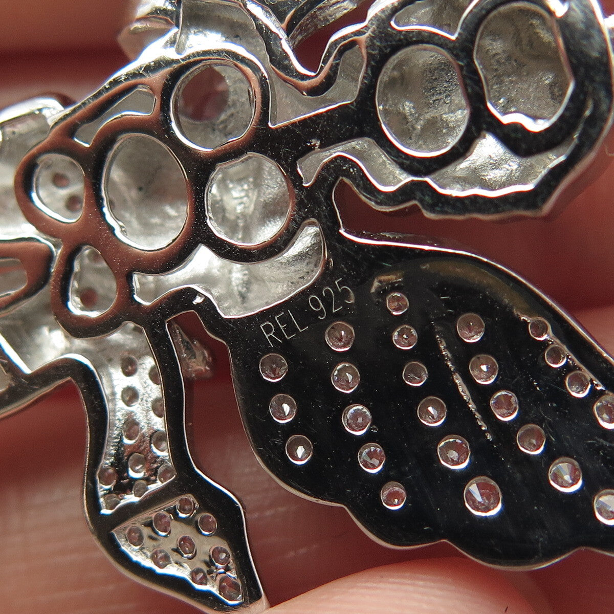 925 Sterling Silver REL C Z Angel Pendant