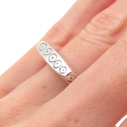 Lisa Jenks 925 Sterling Silver Vintage Modernist Bar Oxidized Ring Size 6